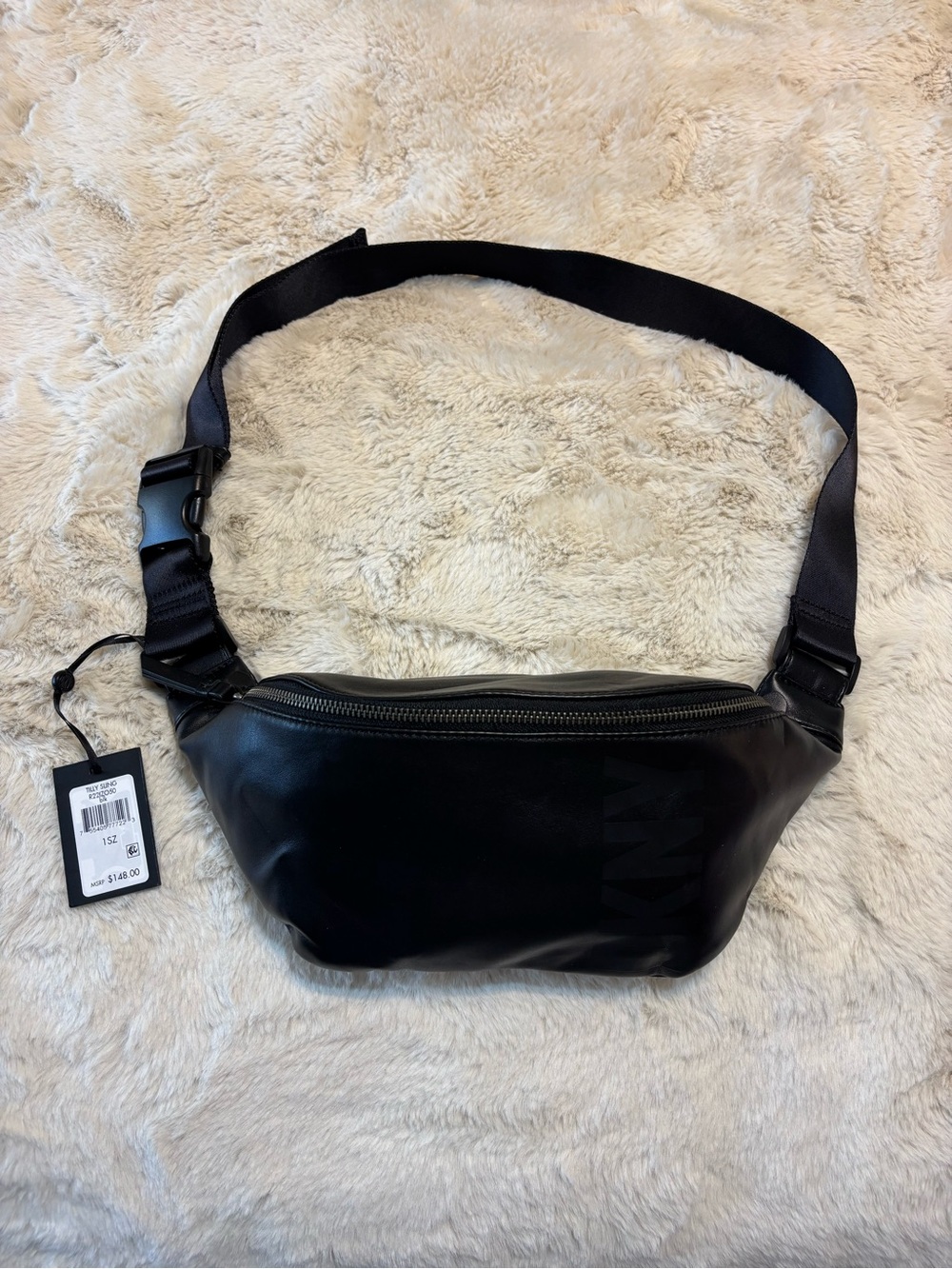 DKNY Tilly Sling Bag Black Logo Crossbody Belt Bag NWT